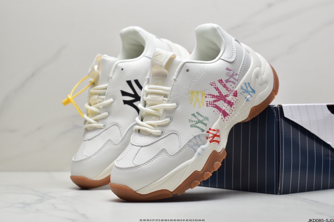 160 韩国SS19限定发售NY美国榄球洋基队限定 x MLB Big Ball Chunky A Running厚底慢跑鞋