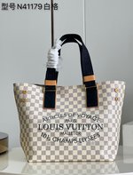 Louis Vuitton Handbags Tote Bags White Damier Azur Canvas Vintage N41179