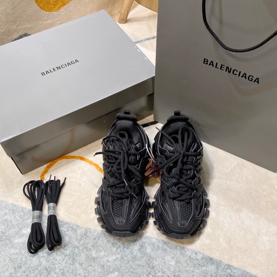 Balenciaga totalmente negro · Balenciaga 2021ss nuevo nuevo color Track 3.0 zapatos para papá de tercera generación, za…