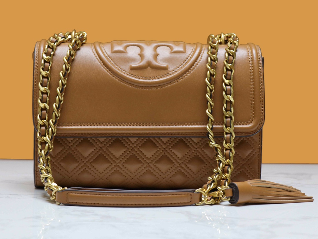 Tory Burch TB76997 新款Fleming羊皮菱格链条包