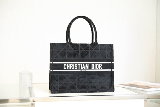 Dior Book Tote Handbags Tote Bags Black Embroidery Fall/Winter Collection