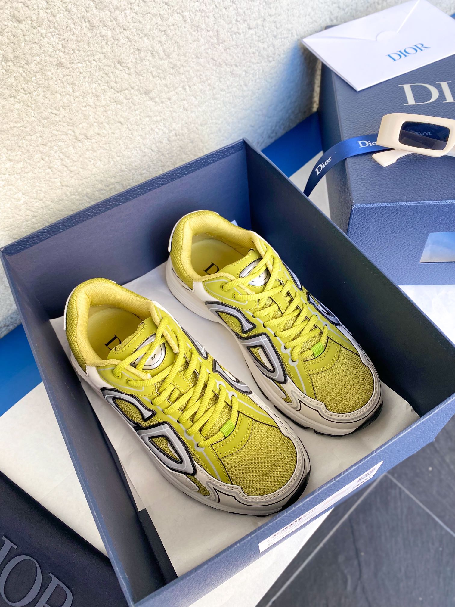 Dior 21SS nouvelle collection B30 sneakers lignes modernes tissu technique unisexe chaussures pour couples