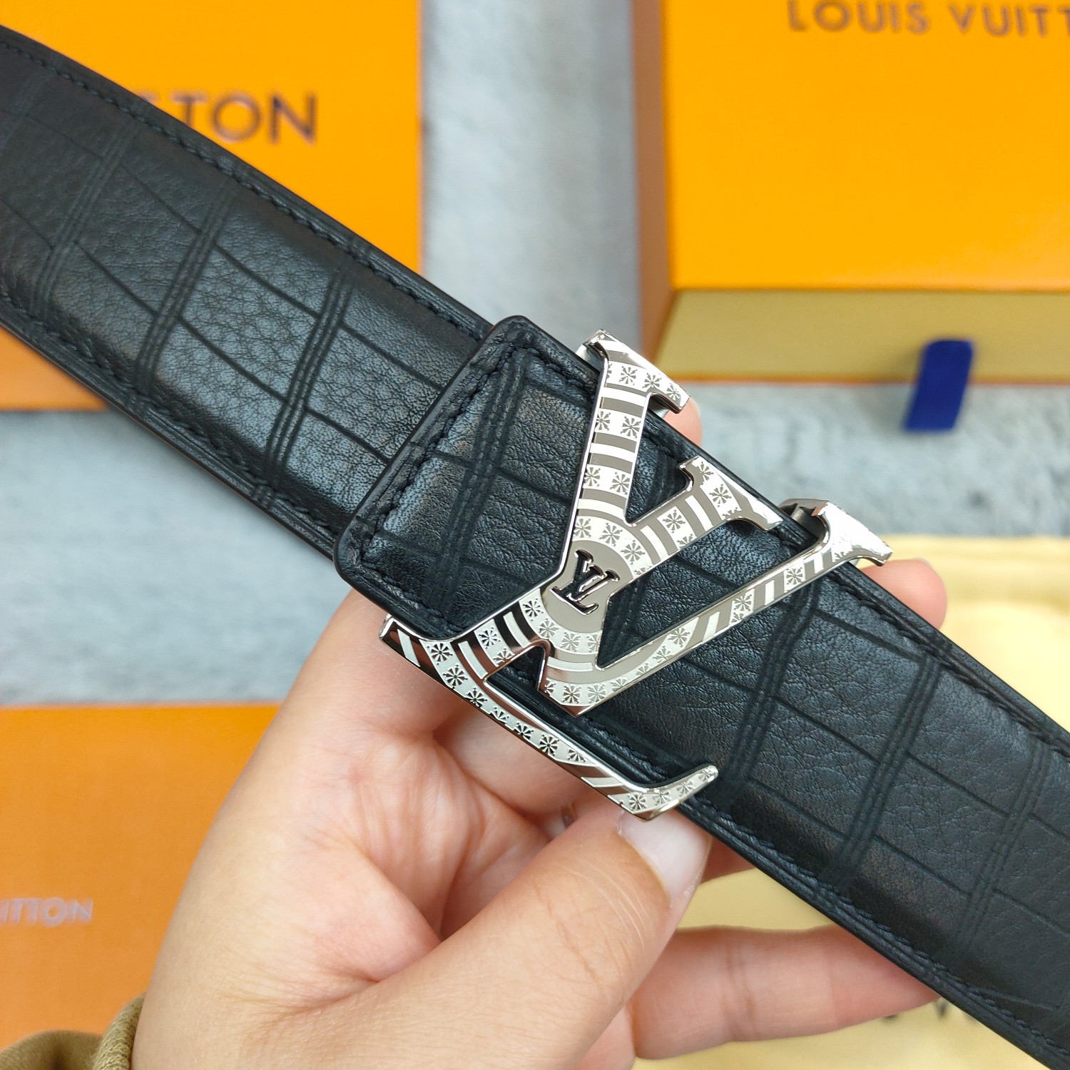 Lv头层牛皮鹿皮纹上身效果超级棒带身宽3.8cm