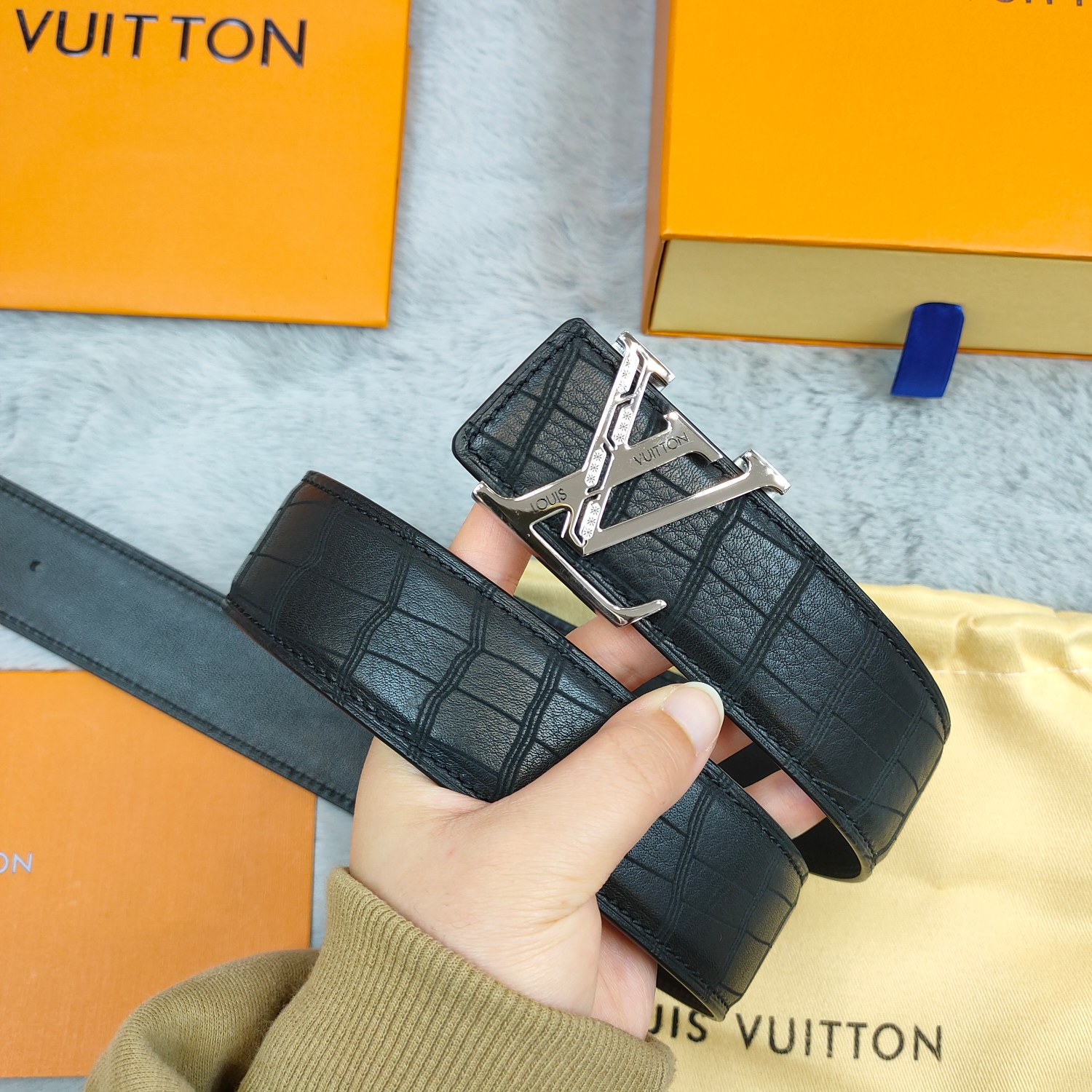 Lv头层牛皮鹿皮纹上身效果超级棒带身宽3.8cm