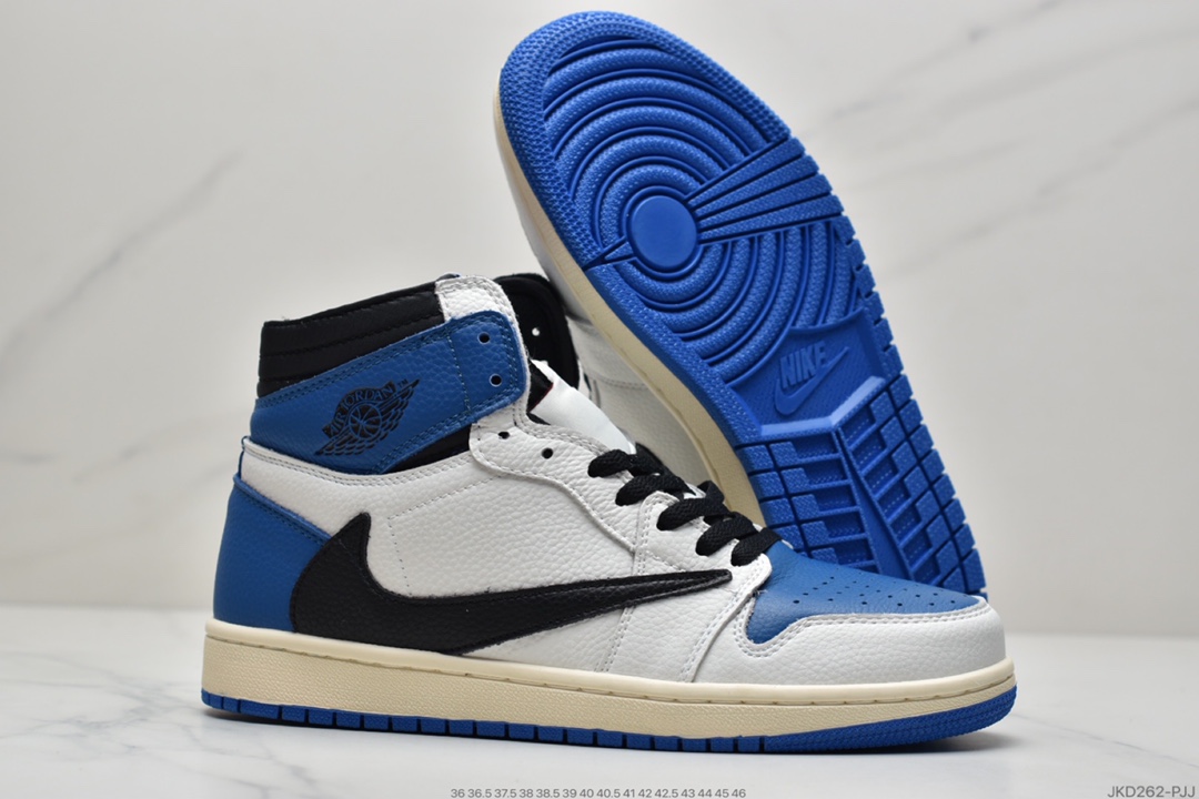 160 fragment design x Travis Scott x Nike Air Jordan 1 High OG SP”Military Blue”  DH3227-105