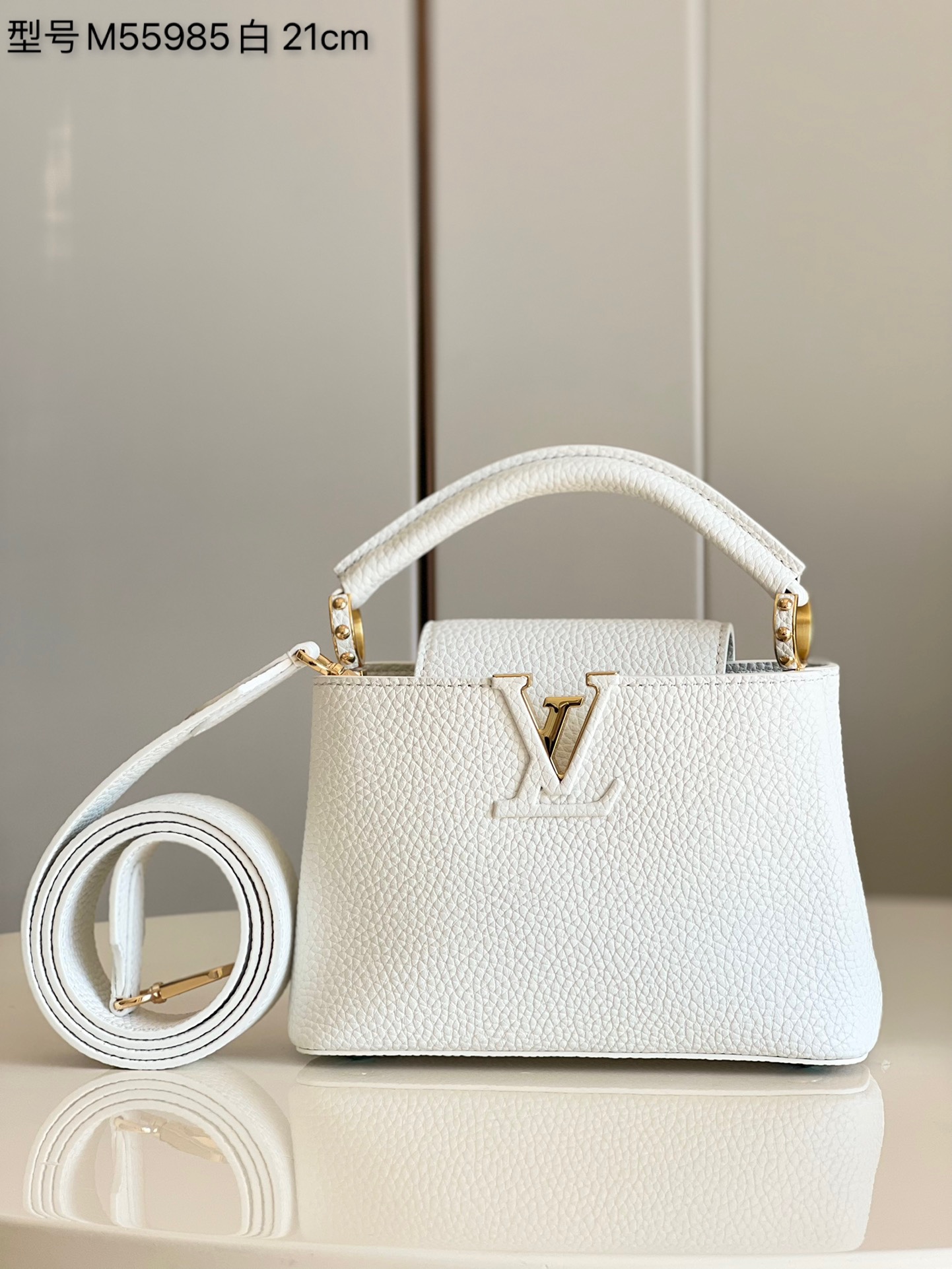 Louis Vuitton LV Capucines Bags Handbags White Taurillon Mini M55985