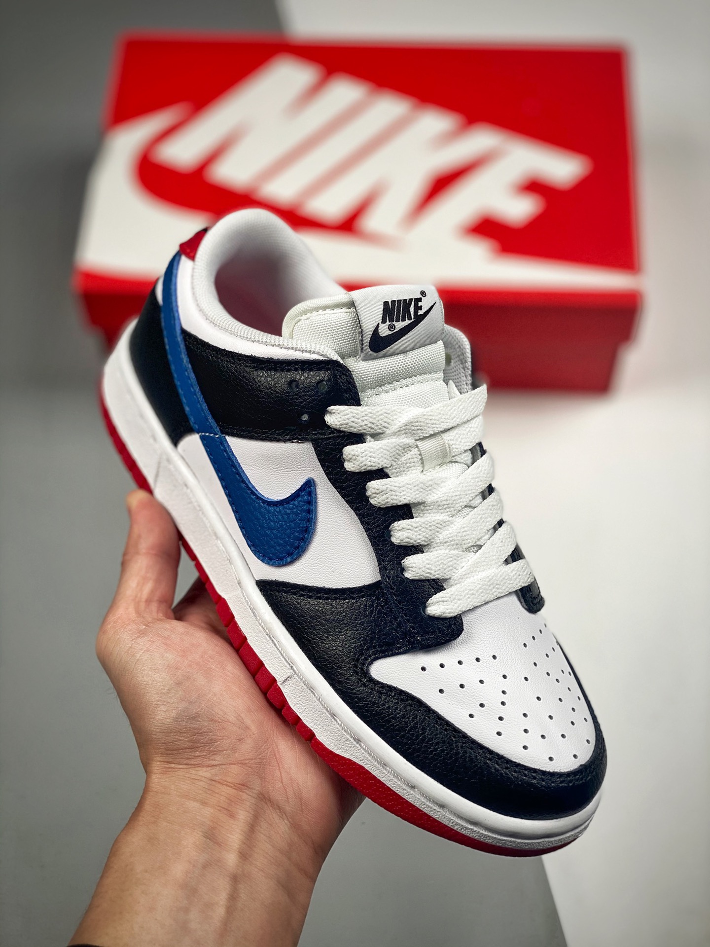 Nike Dunk Low "South Korea" edición limitada de Corea, blanco rojo azul mezclado #Etiqueta tejida de fábrica original, …