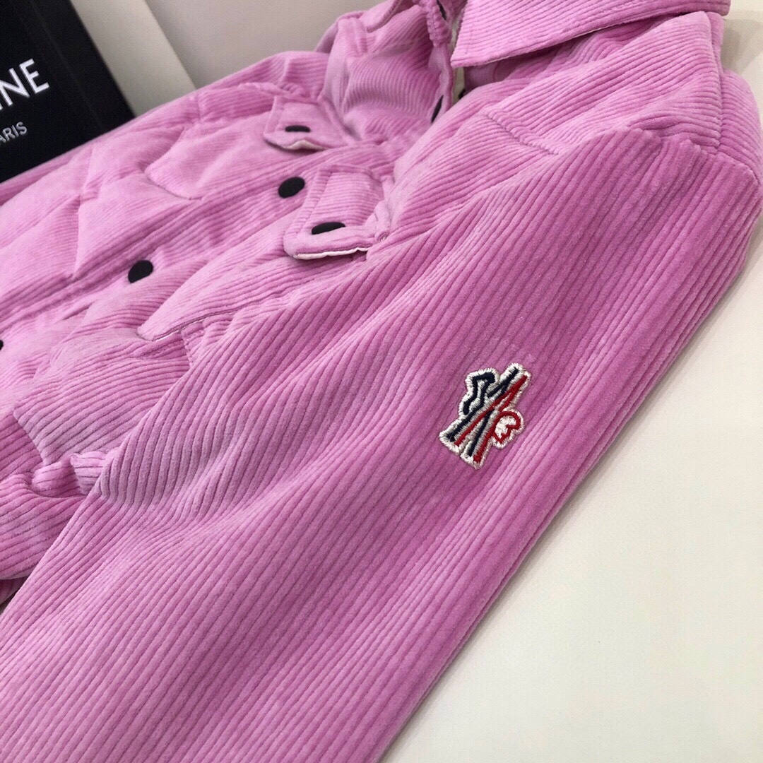 Moncler灯芯绒90鹅绒羽绒外套