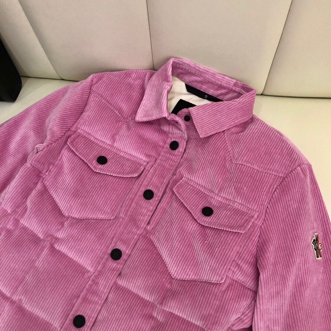 Moncler灯芯绒90鹅绒羽绒外套