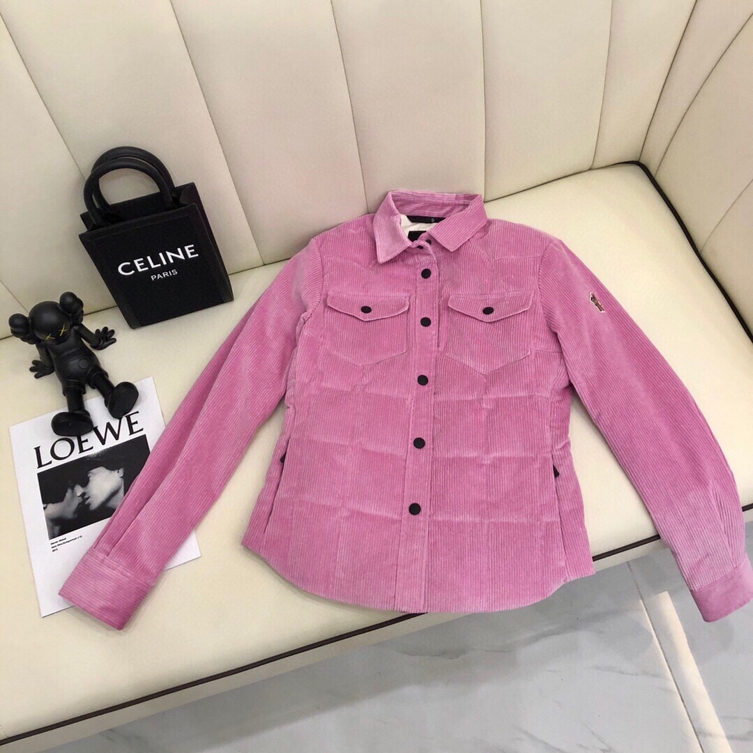 Moncler灯芯绒90鹅绒羽绒外套