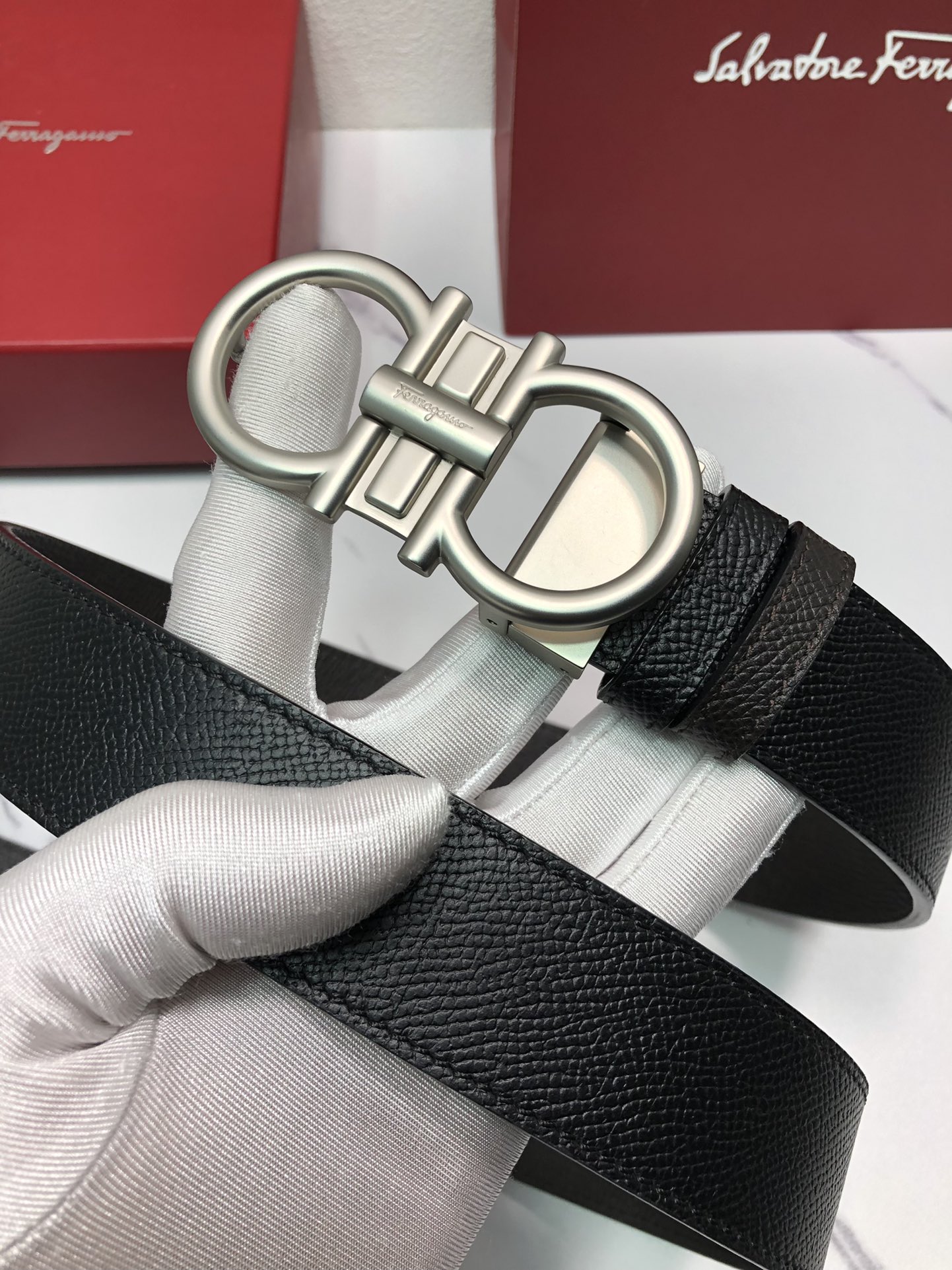 [Ferragamo Belts]Ferragamo: Original single-head cowhide double-sided palm pri