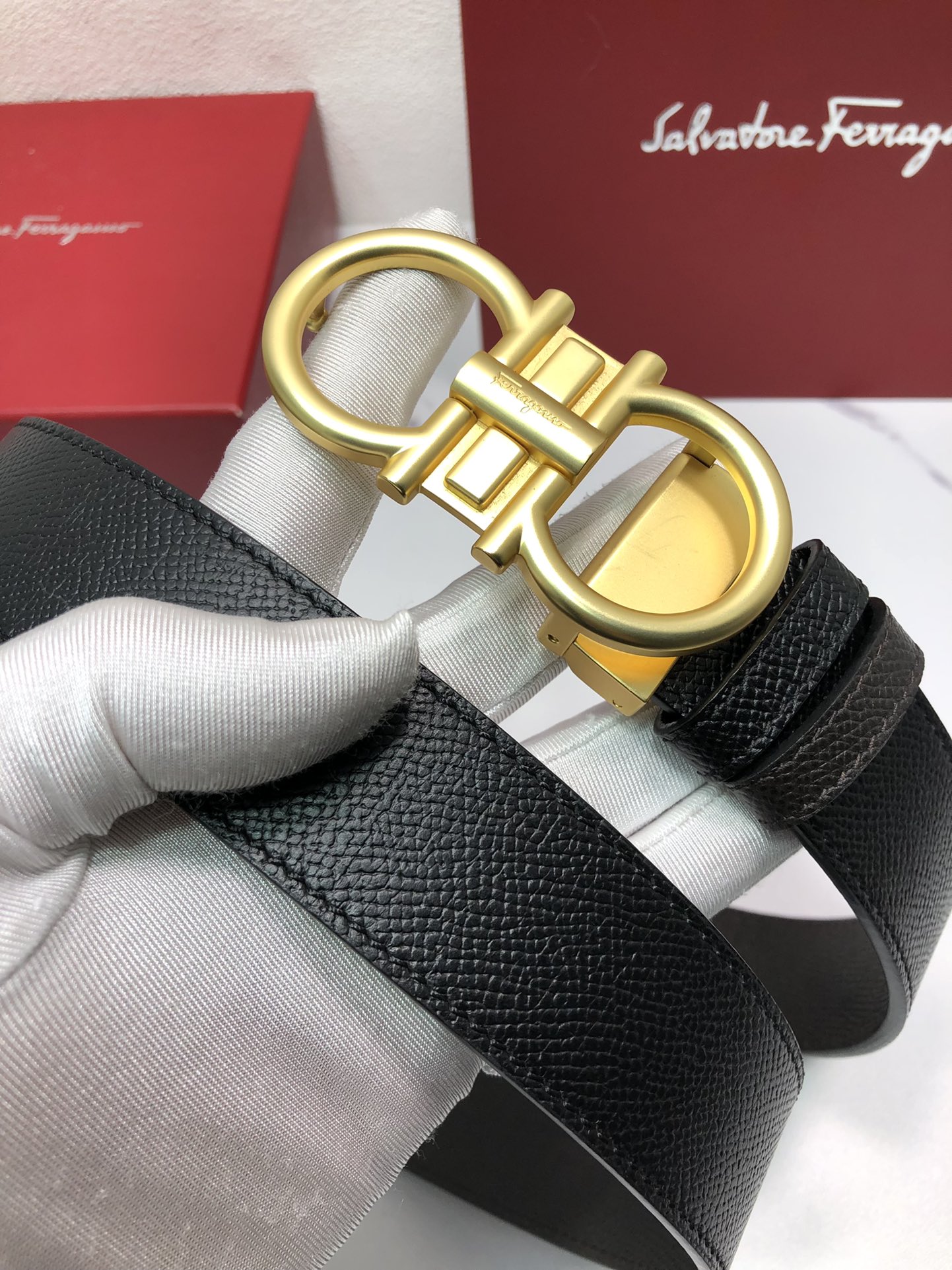 [Ferragamo Belts]Ferragamo: Original single-head cowhide double-sided palm pri