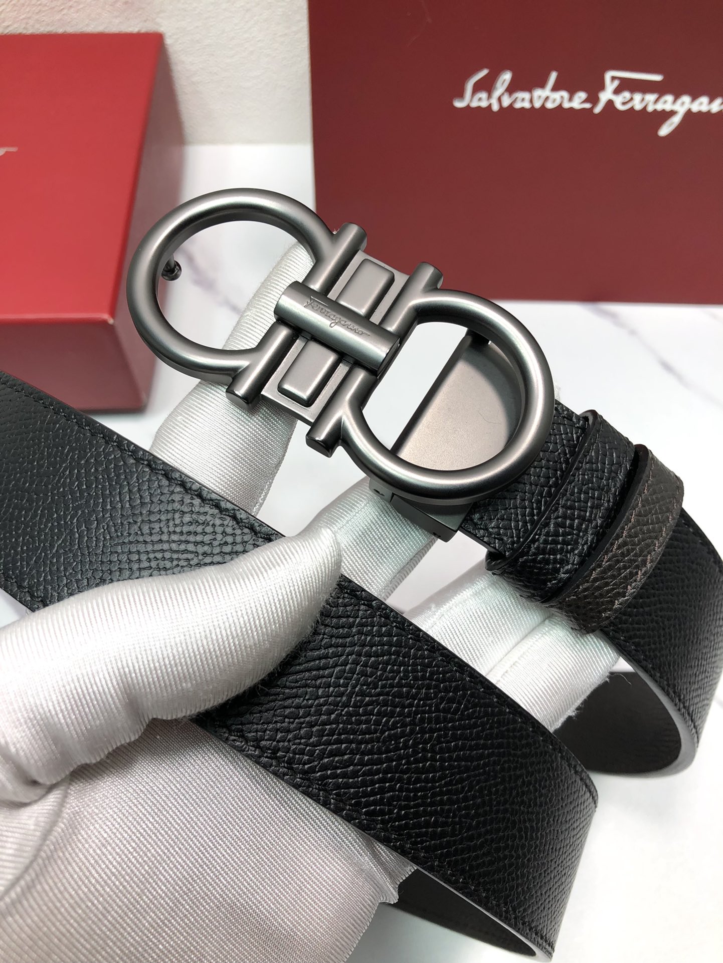 [Ferragamo Belts]Ferragamo: Original single-head cowhide double-sided palm pri