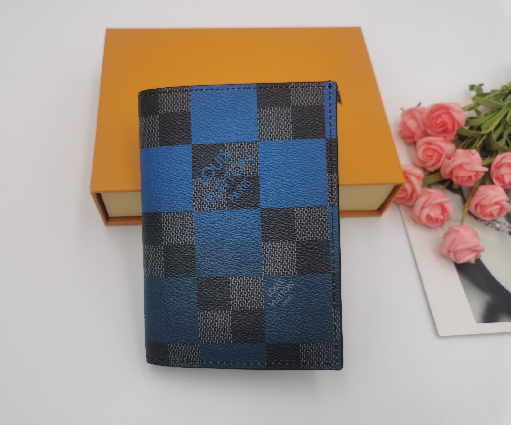 Luxury Leather Passport Cover - Open Open view of the luxury passport cover, showing internal structure.