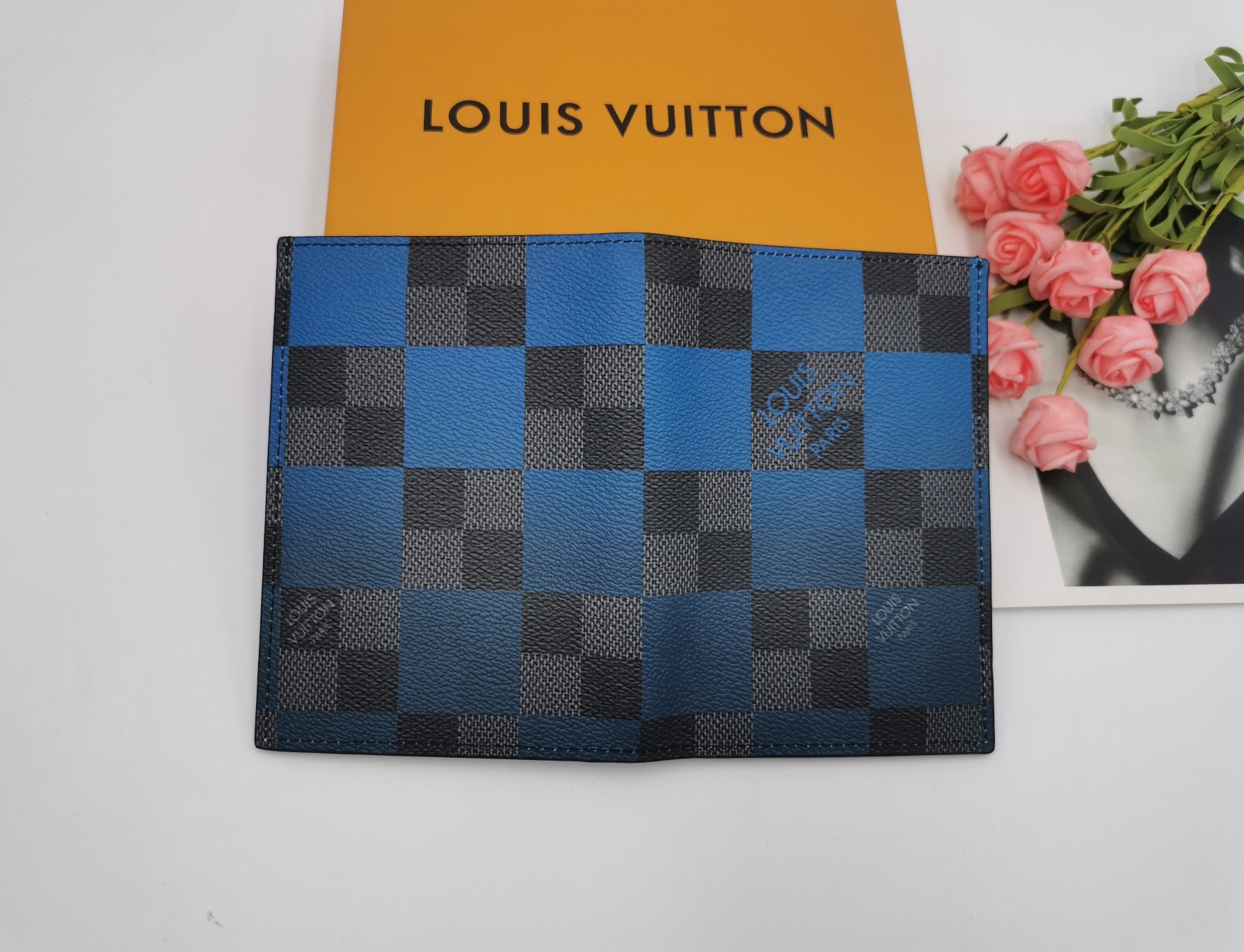 Luxury Leather Passport Cover - Leather Details Close-up of the leather grain on the passport cover.