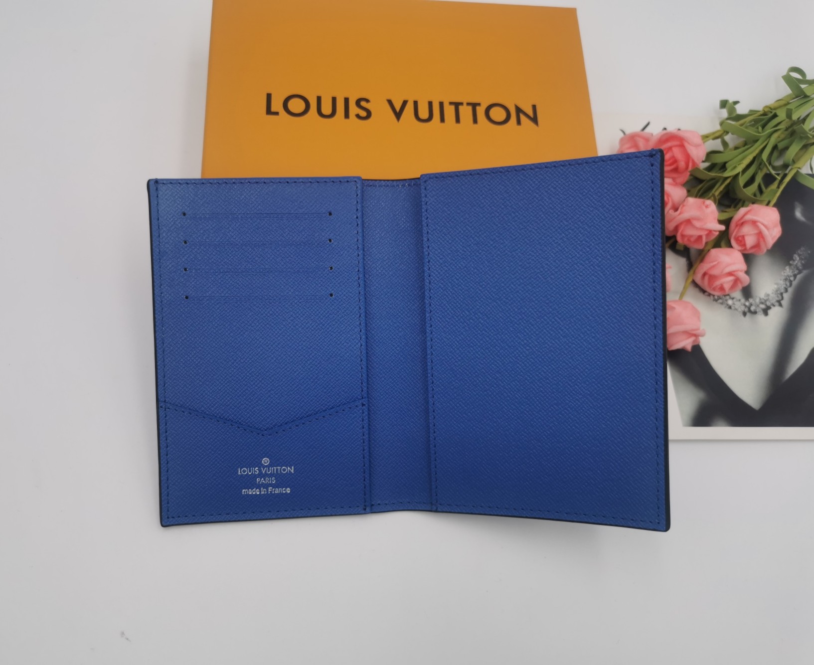 Luxury Leather Passport Cover - Color Selection Multiple color options for the luxury leather passport cover.
