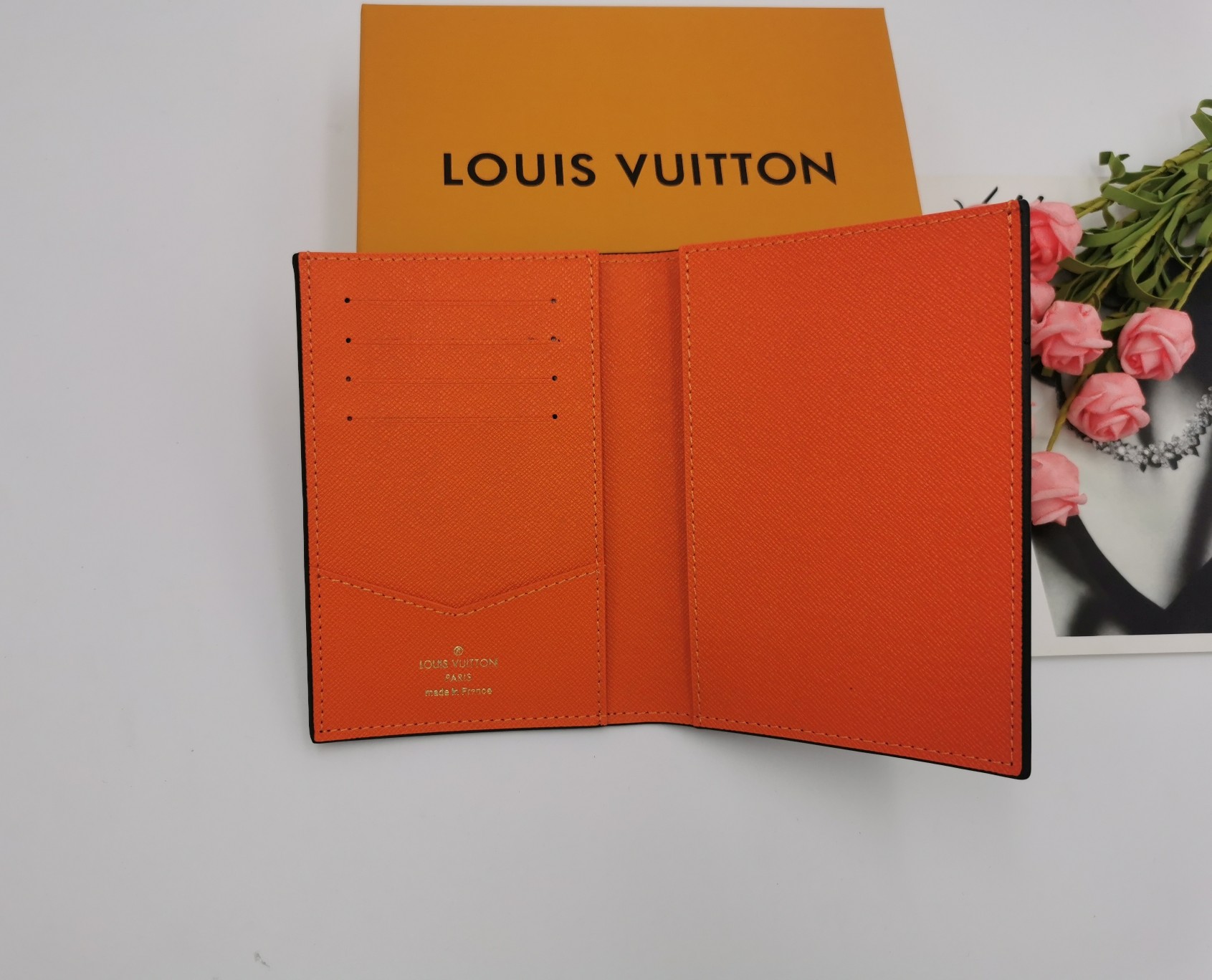 Color options for the slim leather passport wallet