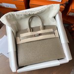 Hermes Birkin Bags Handbags Elephant Grey Silver Hardware Epsom