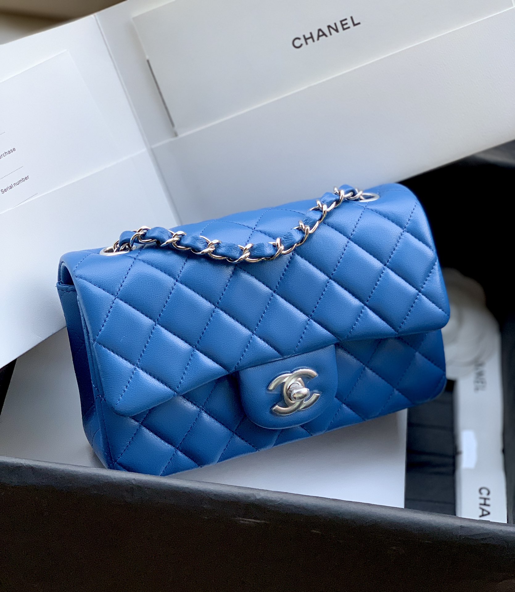 CHANEL CF Large Mini 20cm Imported Lambskin Small Bag Big Charm Classic Versatile