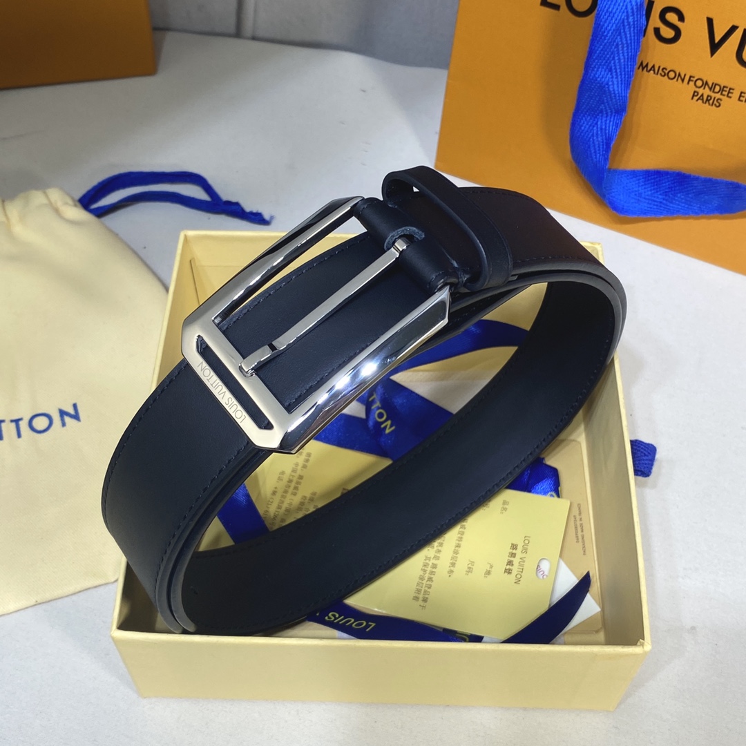 Louis Vuitton Belts Men Calfskin Cowhide