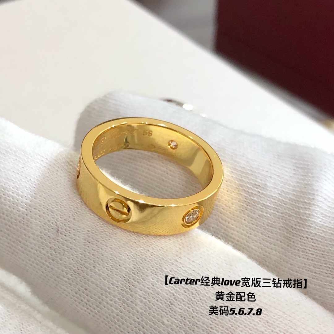 Love Collection Wide 3-Diamond Ring (Includes Full Packaging - Comprehensive 3