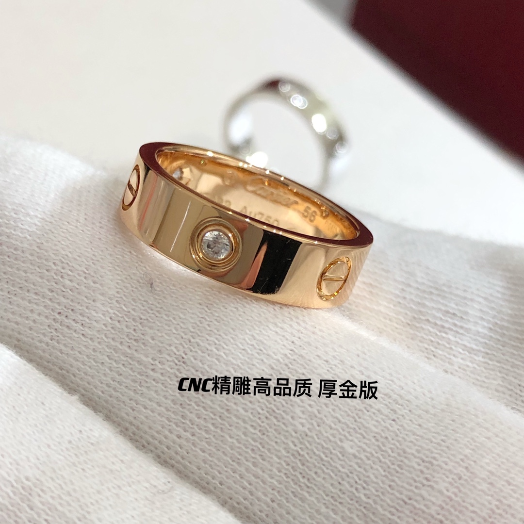 Love Collection Wide 3-Diamond Ring (Includes Full Packaging - Comprehensive 5