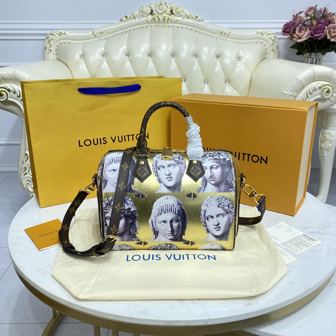 Louis Vuitton LV Speedy Bags Handbags Gold Printing Monogram Canvas M59136