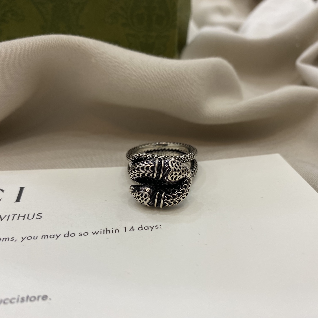 NO:101643,Gucci Gucci 925 sterling silver spirit snake retro ring Size 14# 16# 18# 20# 22# 24 Number R0015, Gucci ring, gucci, gucci, ring, pure silver19860909Gucci古驰925纯银灵蛇复古戒指 尺寸14# 16# 18# 20# 22# 24 编号R0015,古驰戒指,gucci,gucci,ring,pure silver,Jewelry