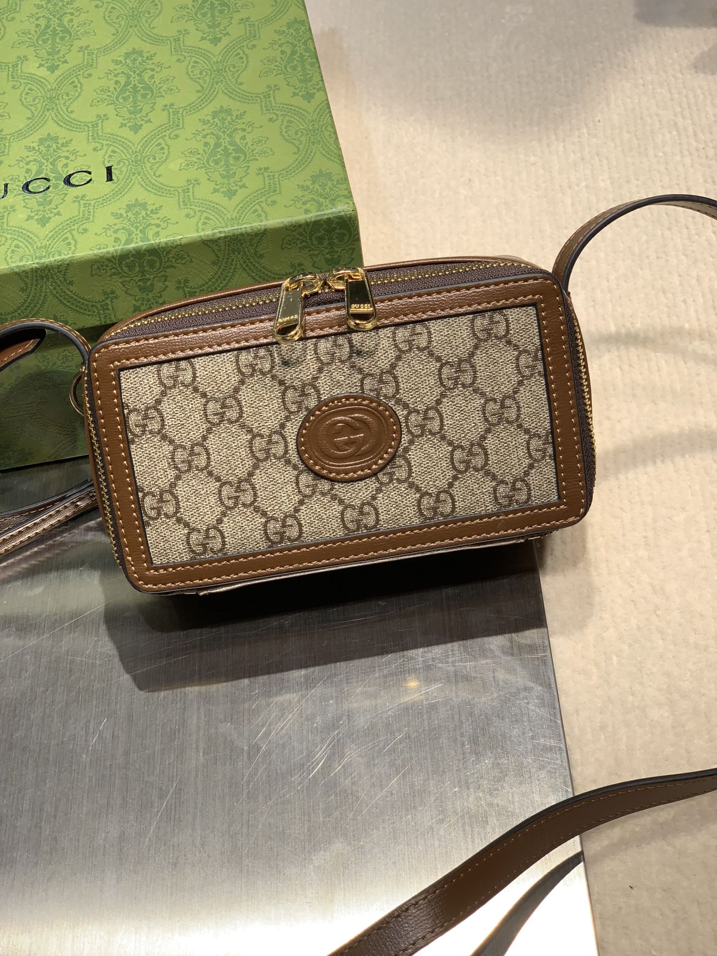 Gucci GG Supreme Bags Handbags Brown Canvas Mini