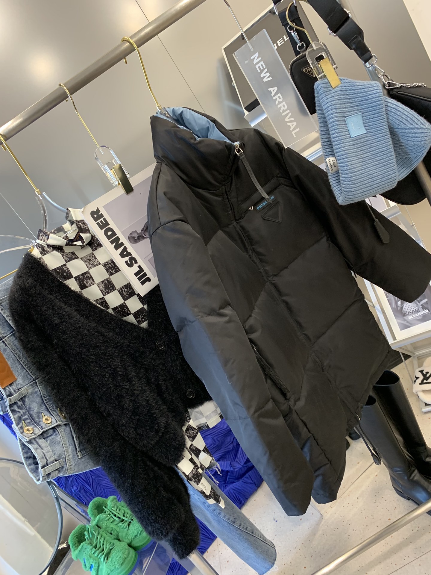 p家三角标中长羽绒服s肩宽50胸围1