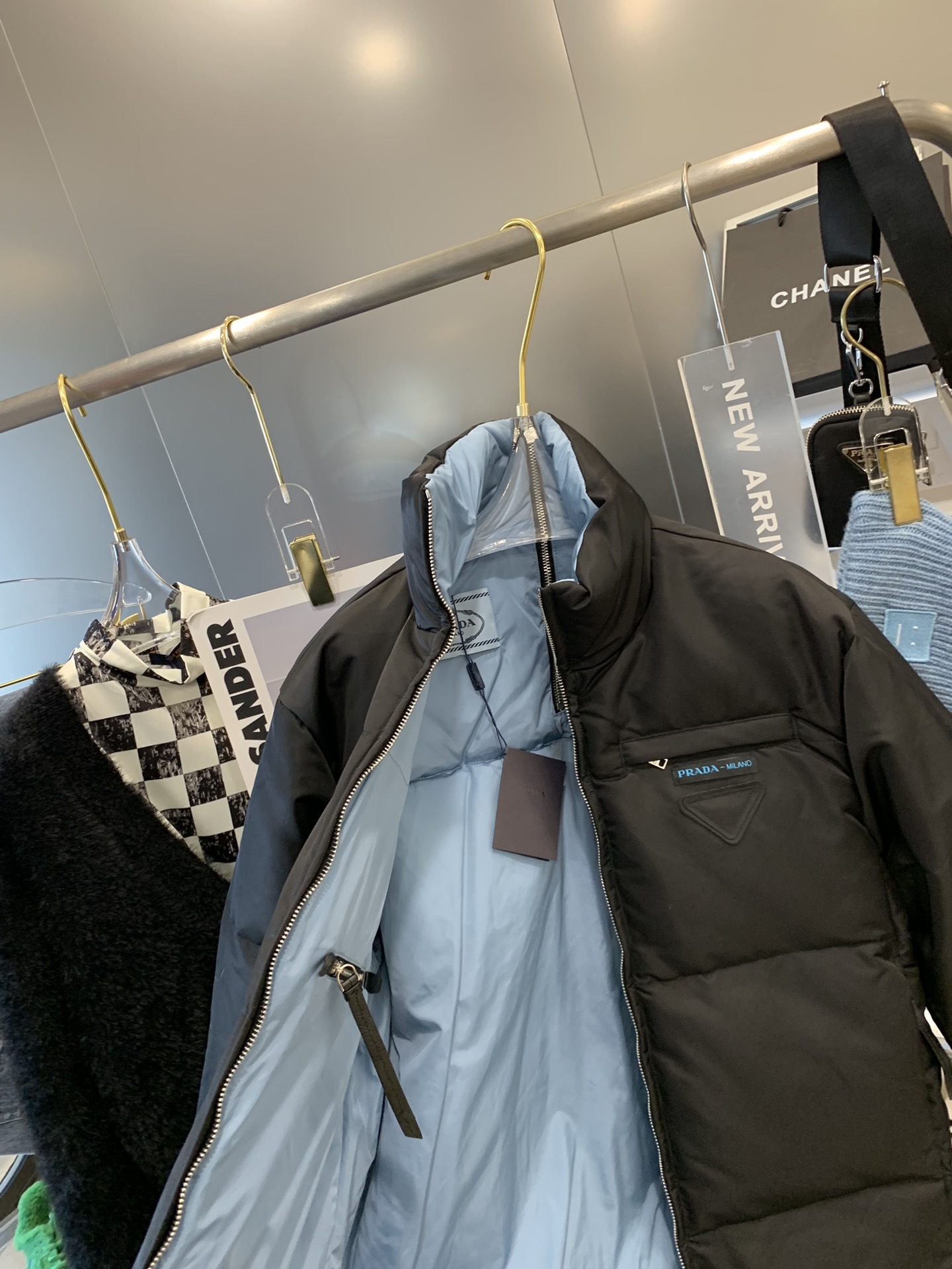 p家三角标中长羽绒服s肩宽50胸围1