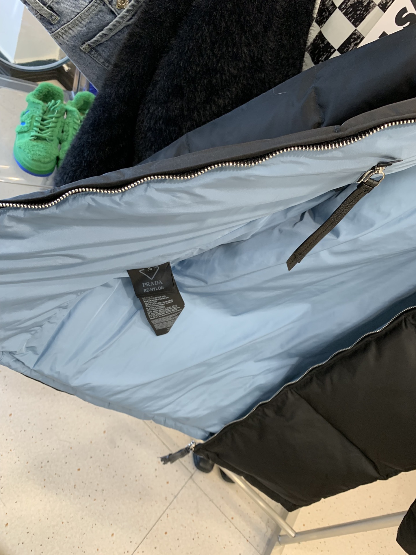p家三角标中长羽绒服s肩宽50胸围1