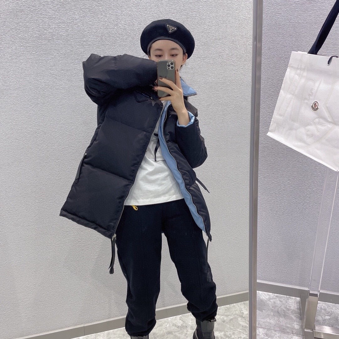 p家三角标中长羽绒服s肩宽50胸围1