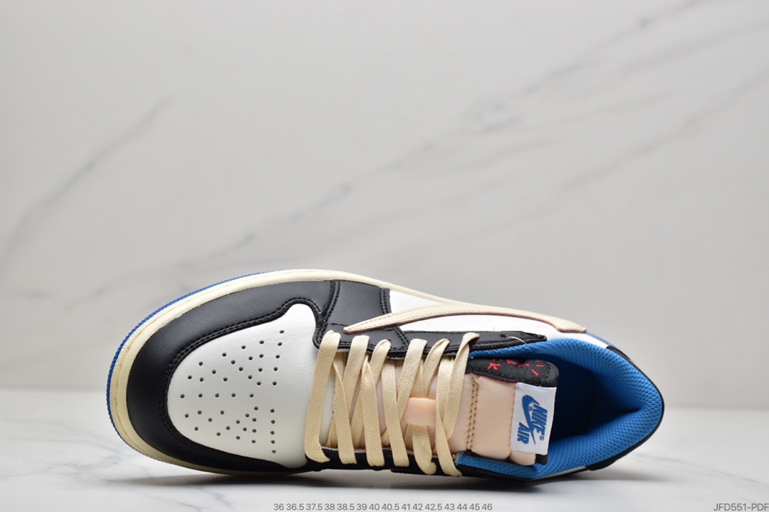 170 Travis Scott x Fragment x Air Jordan 1 Low“Military Blue”闪电倒钩高帮DM7866-140