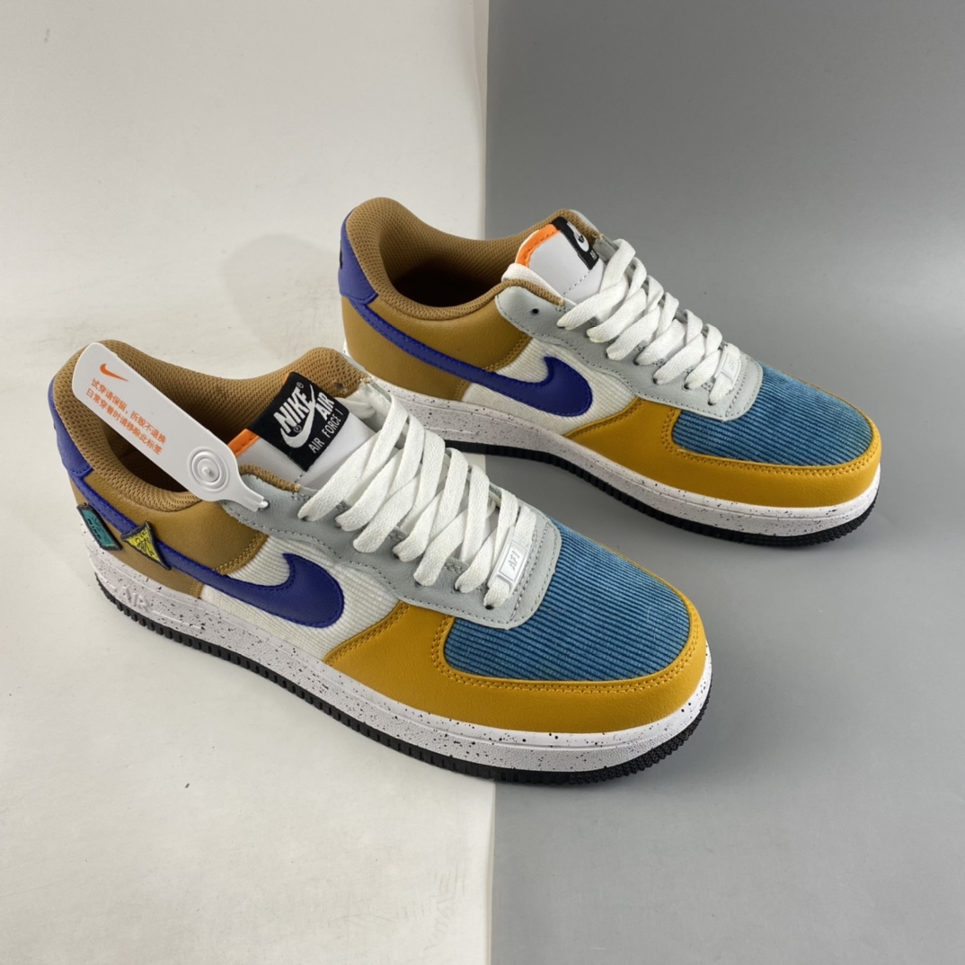 P160  NIKE Air Force 1 BG ”ACG” 灯芯绒拼色 空军一号低帮休闲板鞋 DO4657-740