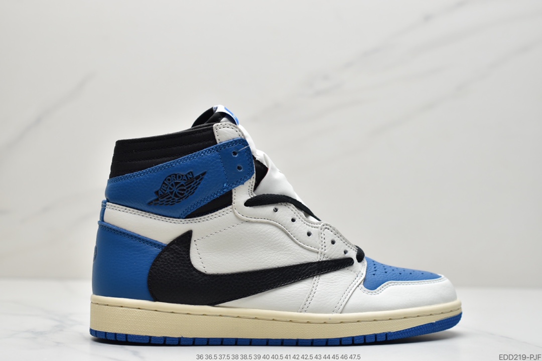 340 Travis Scott x Fragment x Air Jordan 1 Low“Military Blue”闪电倒钩高帮DM7866-140