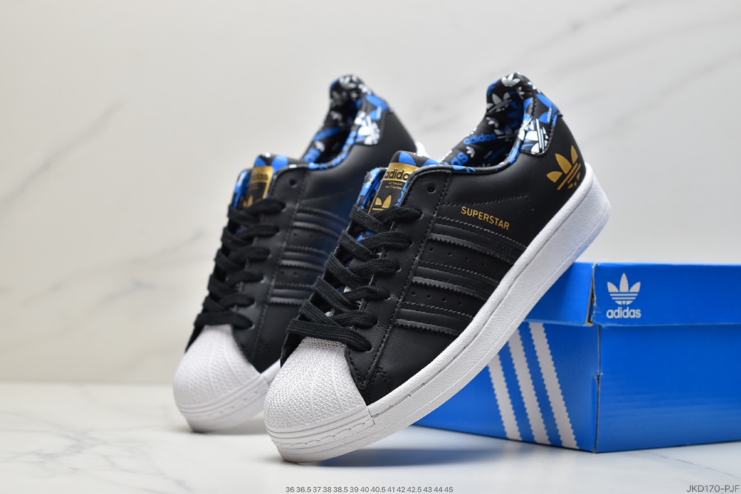 160 adidas Originals Superstar”White/Blue And White Porcelain”板鞋HO0186