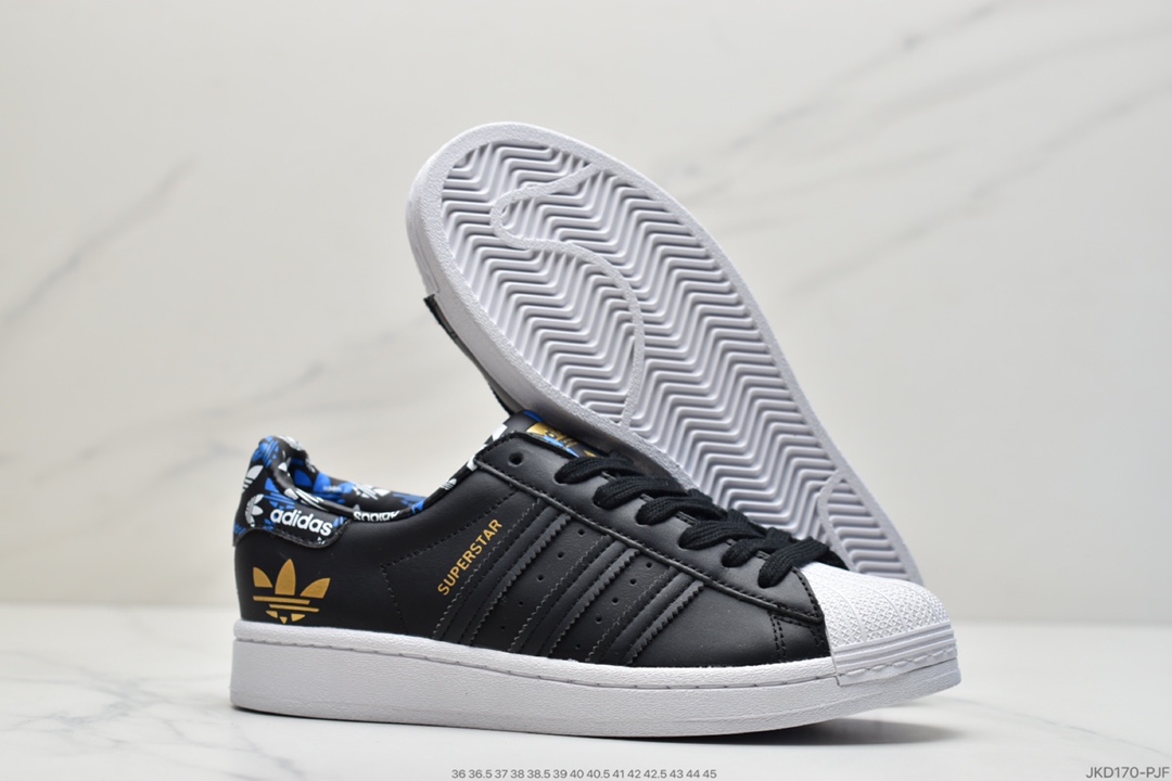 160 adidas Originals Superstar”White/Blue And White Porcelain”板鞋HO0186