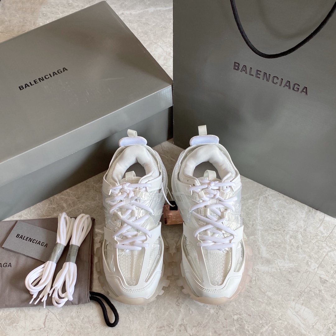 Cola de colchón de aire blanco transparente Balenciaga·Balenciaga 2021ss nuevo nuevo color Track 3.0 zapatos para papá …