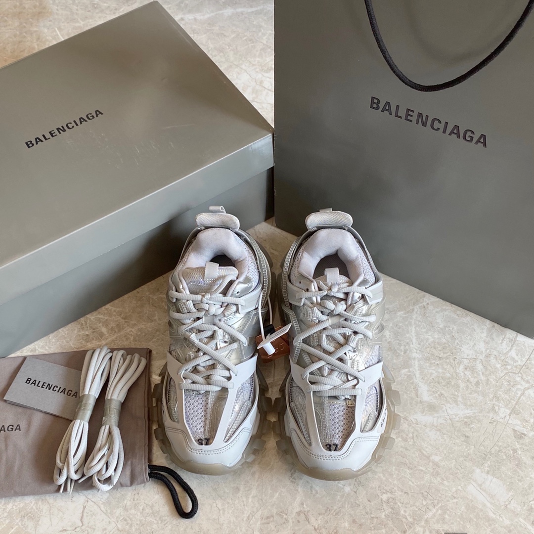 Cola de colchón de aire gris transparente Balenciaga · Balenciaga 2021ss nuevo nuevo color Track 3.0 zapatos para papá …