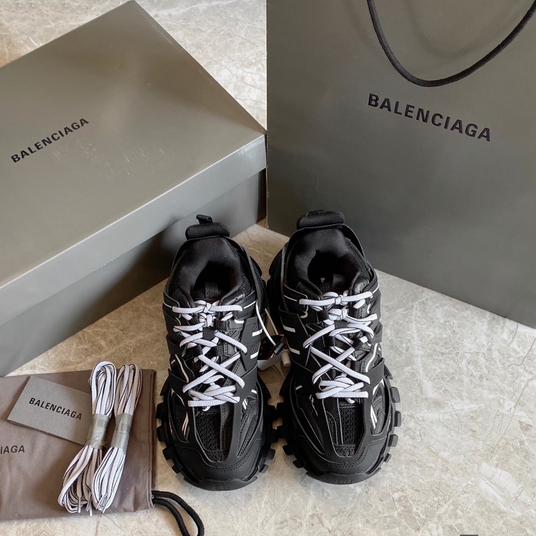 Línea en blanco y negro Balenciaga · Balenciaga 2021ss nuevo color Track 3.0 zapatos para papá de tercera generación, z…