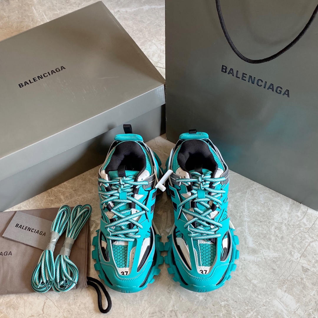 Balenciaga negro y azul · Balenciaga 2021ss nuevo color Track 3.0 zapatos para papá de tercera generación, zapatos depo…