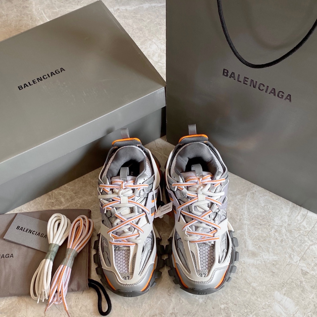 Plata Naranja Balenciaga · Balenciaga 2021ss Nuevo Nuevo Color Track 3.0 Zapatos para papá de tercera generación Zapato…