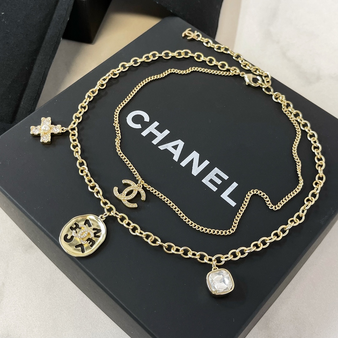 新款☑️CHANEL香奈儿双层双c项链
