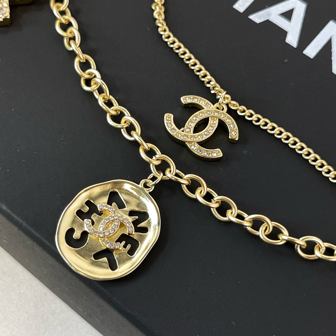 新款☑️CHANEL香奈儿双层双c项链