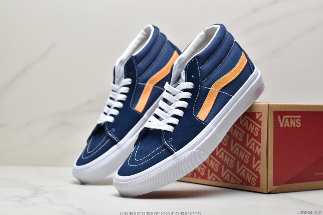 160 硫化工艺 万斯范斯VANS Sk8-Mid 经典中帮男女休闲运动板鞋