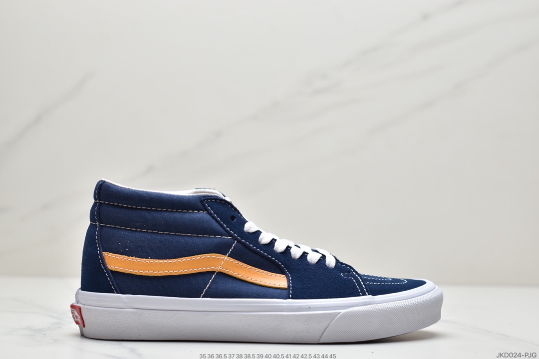 160 硫化工艺 万斯范斯VANS Sk8-Mid 经典中帮男女休闲运动板鞋