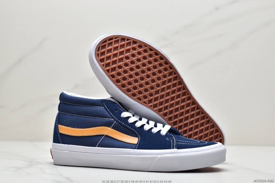 160 硫化工艺 万斯范斯VANS Sk8-Mid 经典中帮男女休闲运动板鞋