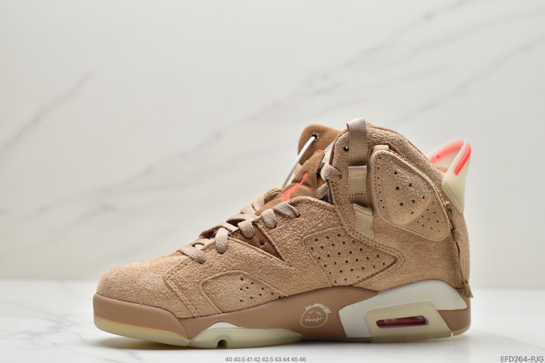 390 Travis Scott x Air Jordan 6 Retro SP”British Khaki”AJ6代乔丹复古休闲文化篮球鞋DH0690-200