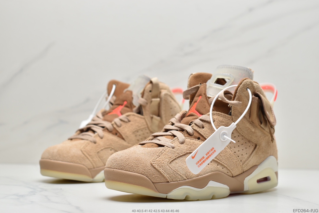 390 Travis Scott x Air Jordan 6 Retro SP”British Khaki”AJ6代乔丹复古休闲文化篮球鞋DH0690-200